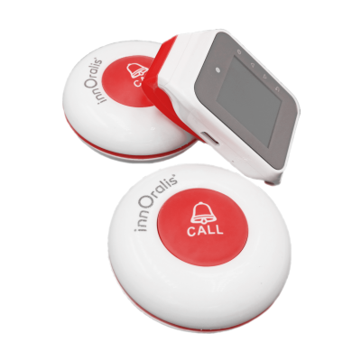Système d'appel assistante médicale - pack 2 boutons 1 récepteur rouge